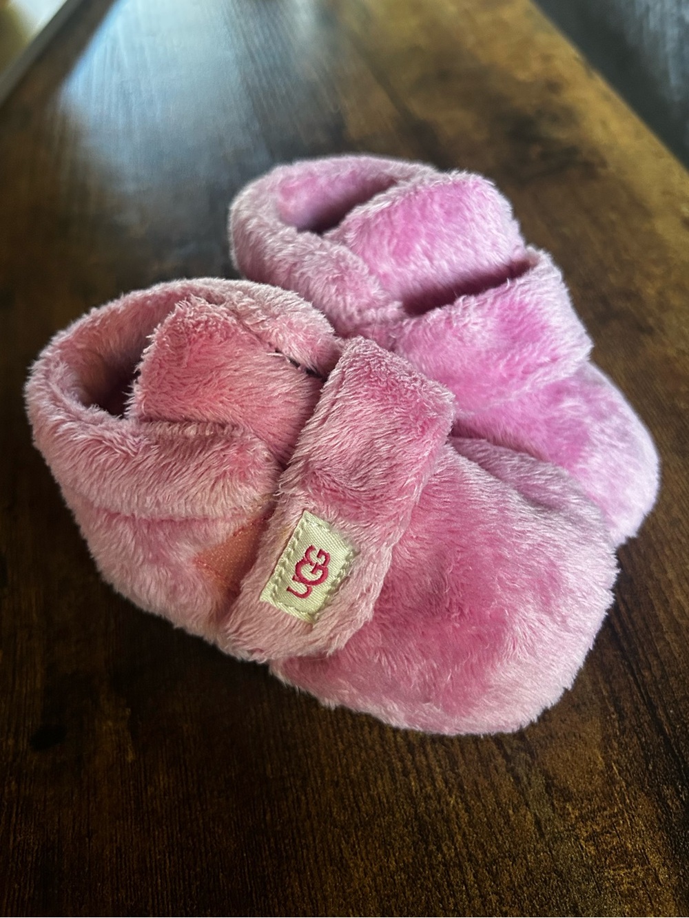 UGG Plush Baby Slippers in Light Pink
